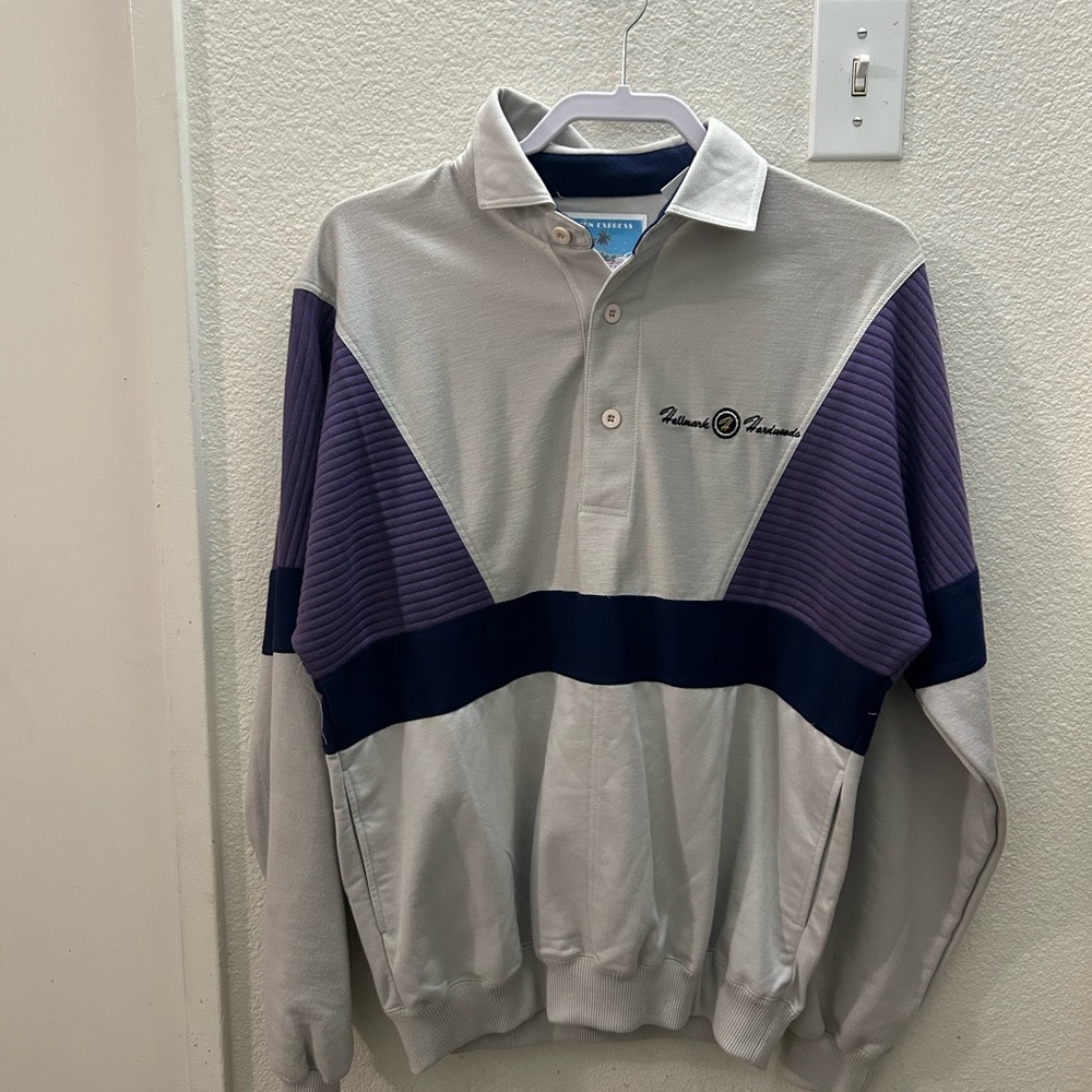 Vintage Gray and Purple quarter zip